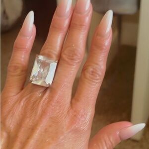 Statement Clear Stone Cocktail Ring